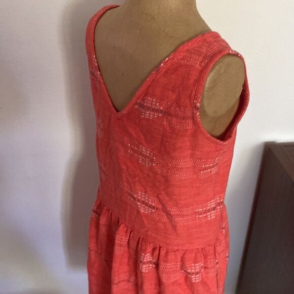 Ace & Jig sz S/P salmon orange dress with pockets cottons with metallic thread - Picture 5 of 10